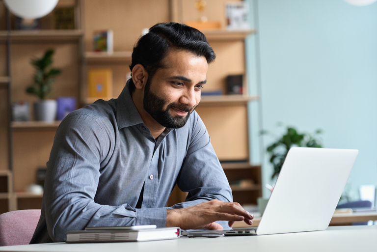 Man on desktop