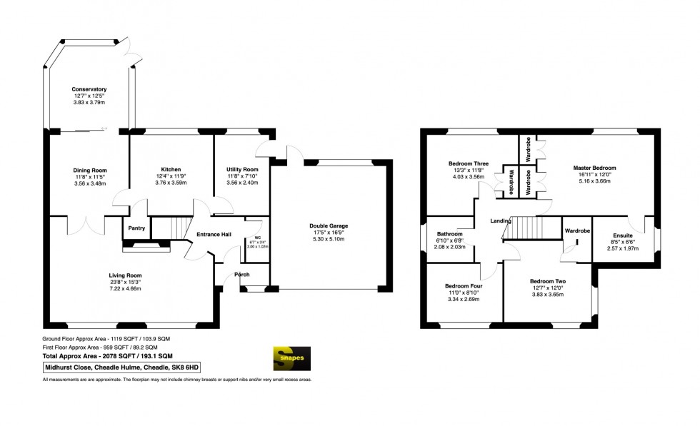 Floorplan for Midhurst Close, Cheadle Hulme, Cheadle, Cheshire, SK8 6HD