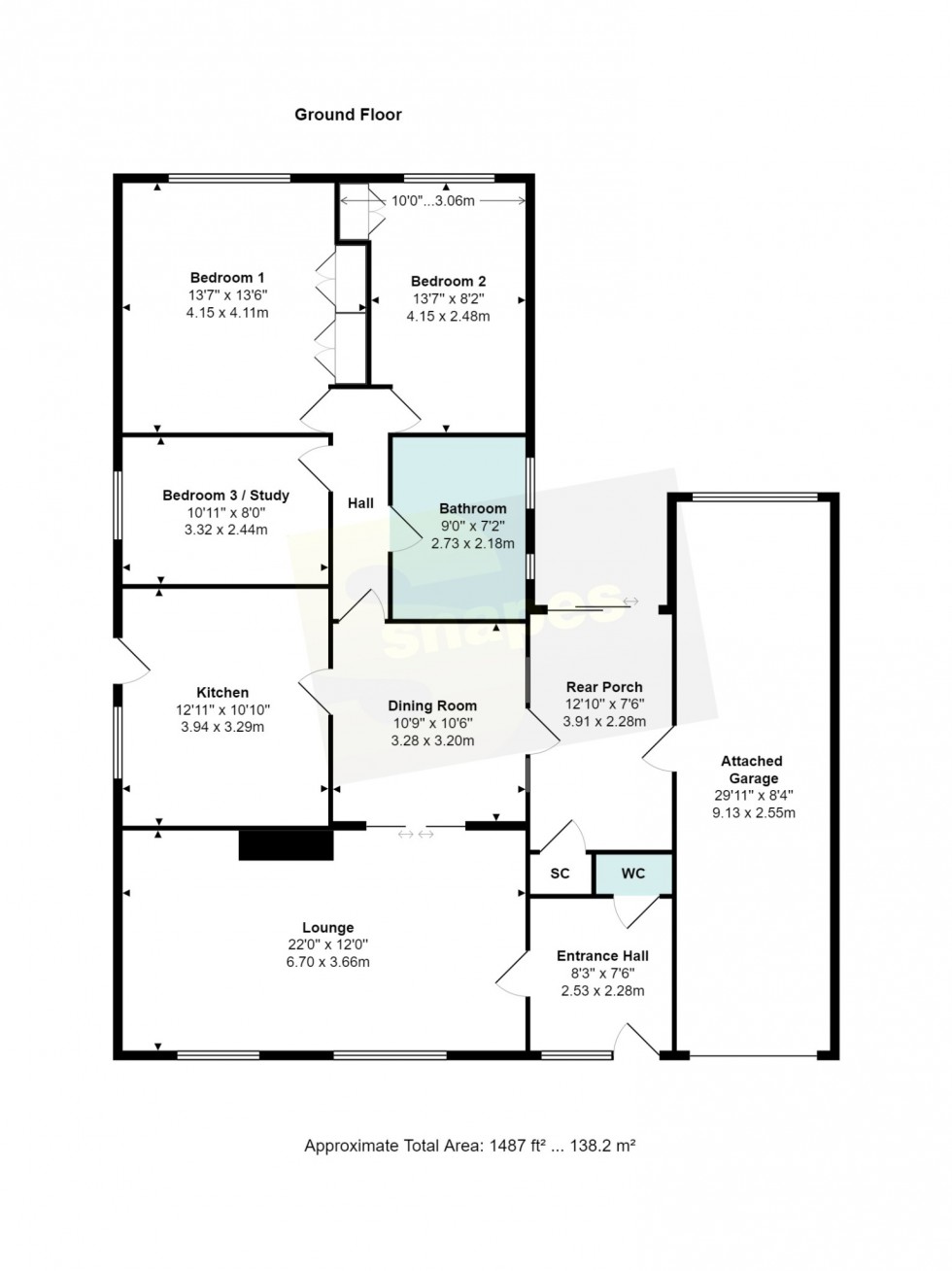 Floorplan for Rossall Drive, Bramhall SK7 2ES - FREEHOLD