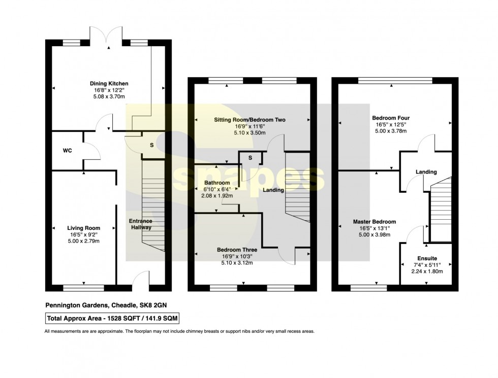 Floorplan for Pennington Gardens, Cheadle, SK8 2GN - FREEHOLD