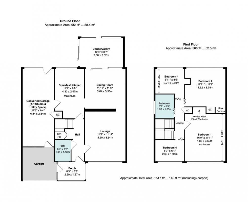 Floorplan for Woodcote Avenue, Bramhall SK7 3ND