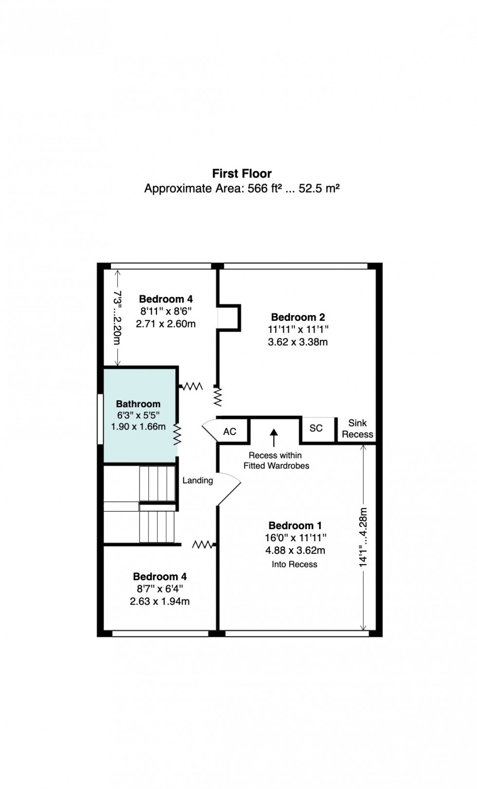 Floorplan for Woodcote Avenue, Bramhall SK7 3ND
