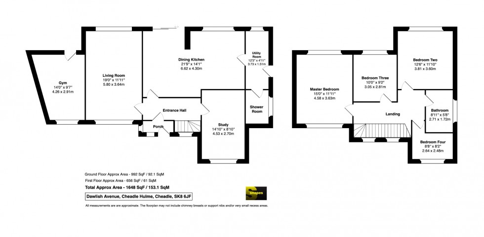 Floorplan for Dawlish Avenue, Cheadle Hulme, Cheadle, Cheshire, SK8 6JF