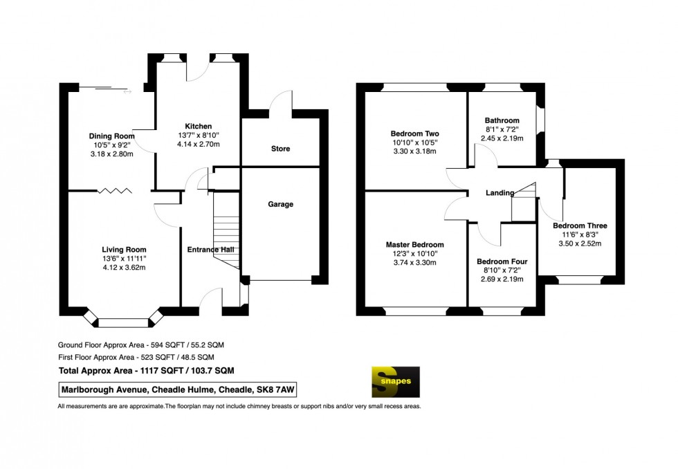 Floorplan for Marlborough Avenue, Cheadle Hulme, Cheadle, Cheshire, SK8 7AW
