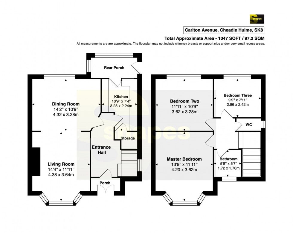Floorplan for Carlton Avenue, Cheadle Hulme, SK8